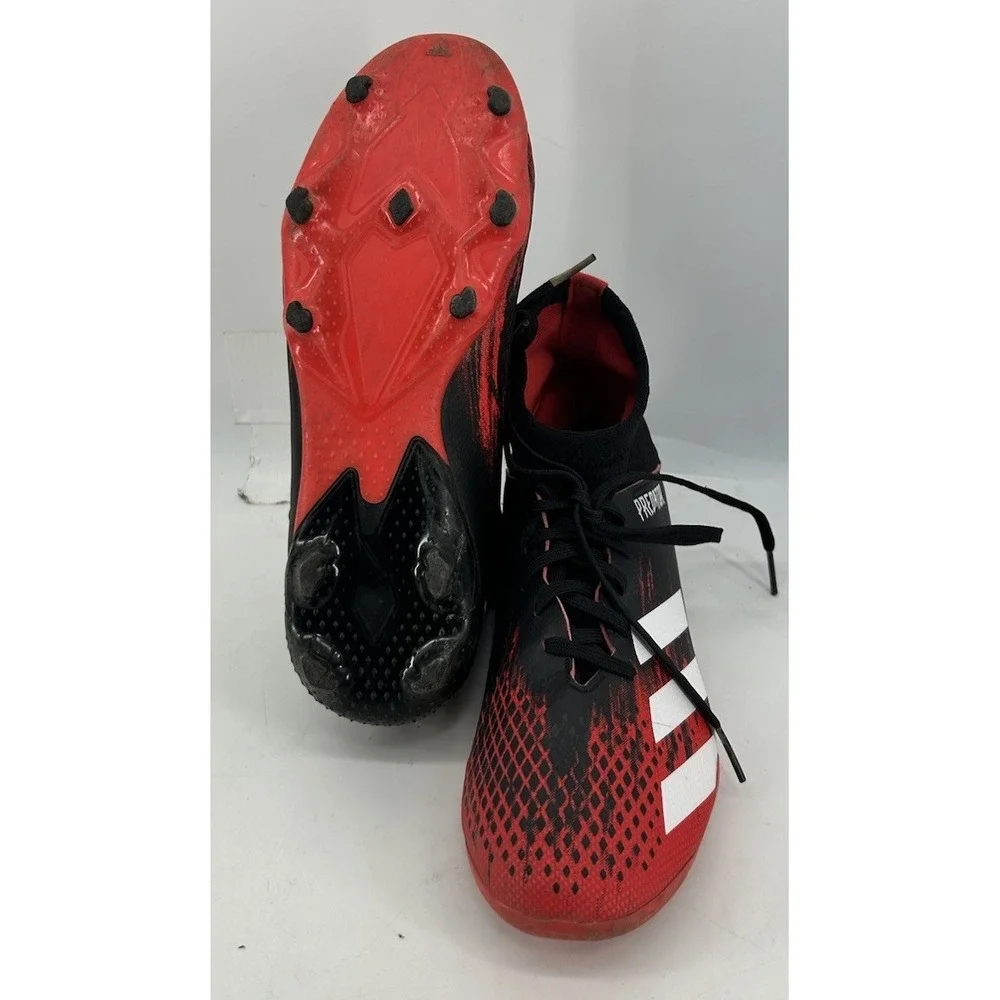 Adidas Predator 20.3 Firm Ground Soccer Cleats Black With Red Men's Size 5.5